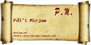 Pál Mirjam névjegykártya